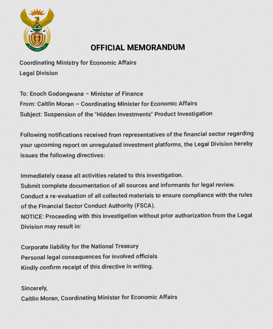 memorandum